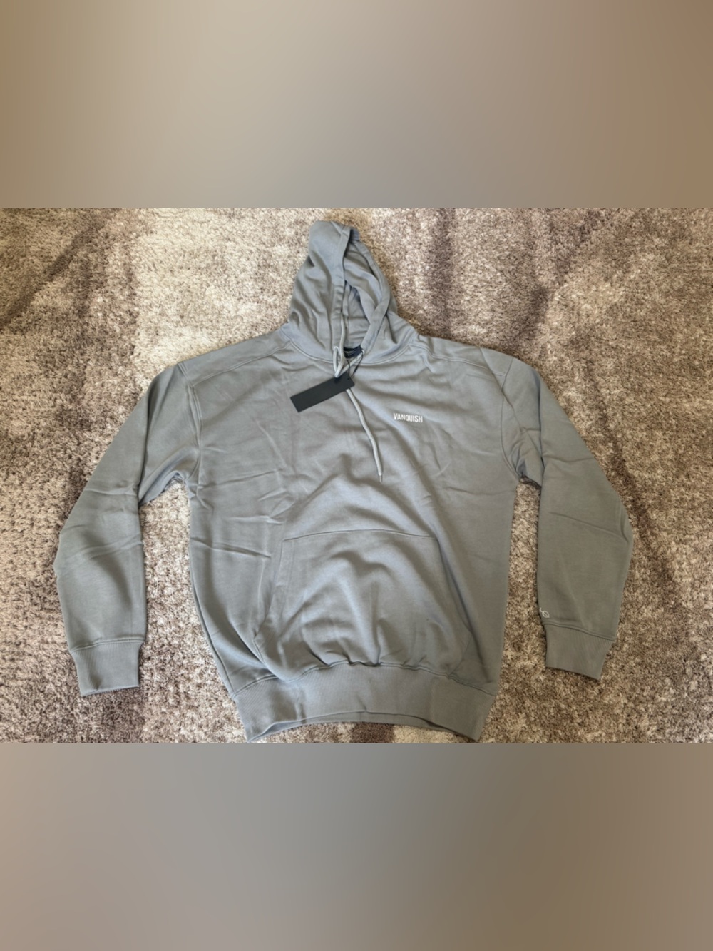 VANQUISH ESSENTIAL STEEL GREY OVERSIZED PULLOVER HOODIE